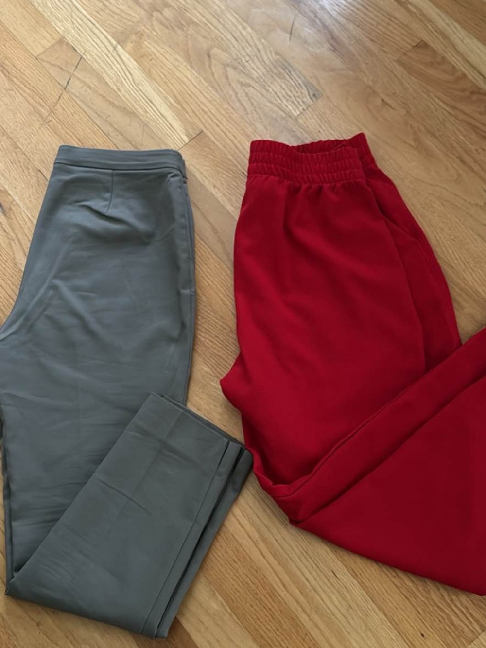Two-Piece Pants Set — Red & Gray